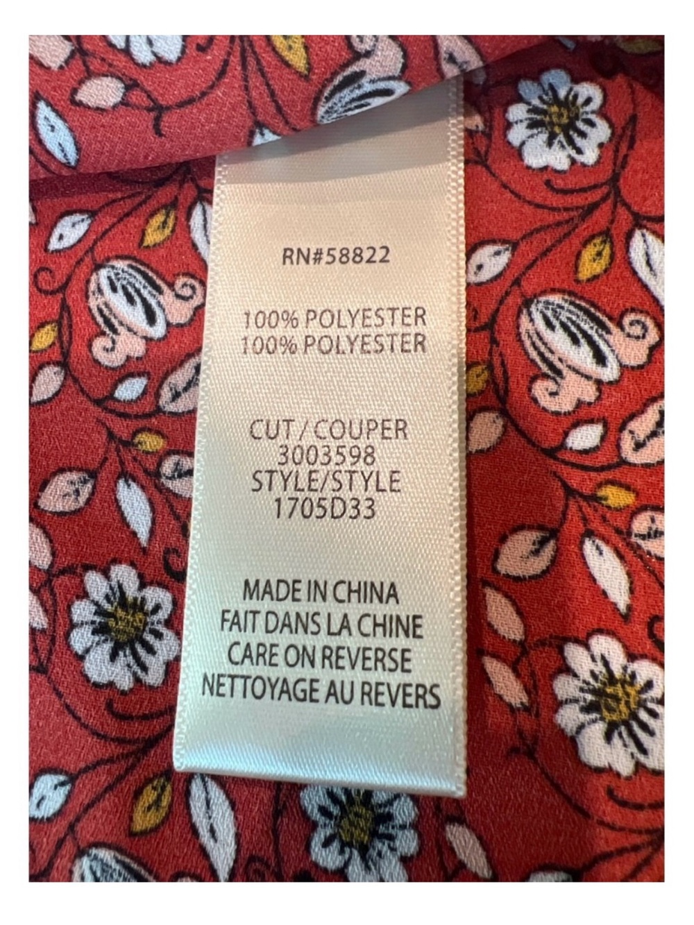 Max Studio Red Floral Ruffle-Yoke Blouse - Picture 6 of 7
